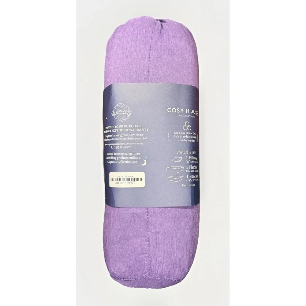 RARE Cosy House Collection Luxury 3-Piece Set - Twin  - PURPLE NWT‎